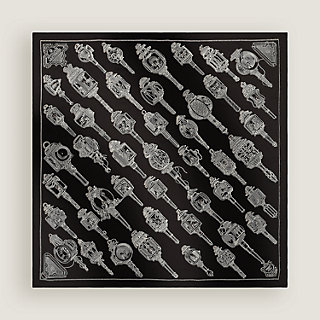 Merveilleuses Lanternes embroidered scarf 90 - Black | Hermès USA